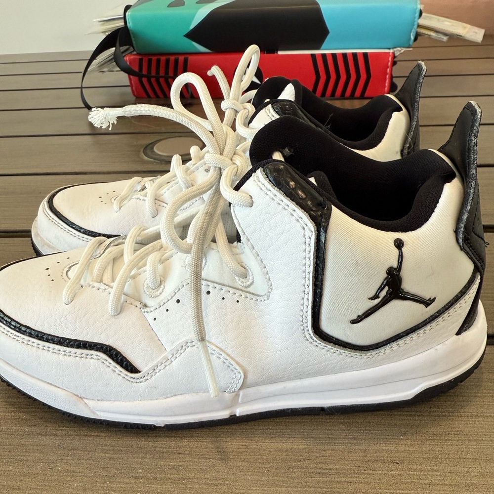 Nike Kids White and Black Jordan Sneakers